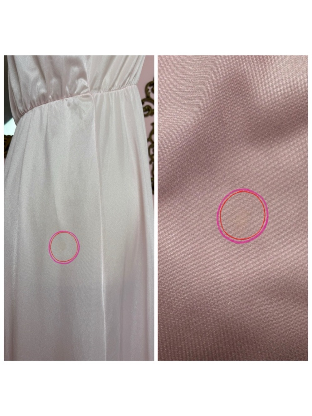 Vintage Pastel Pink Purple Maxi Nightgown Small Medium - Picture 15 of 16